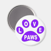 Magnet Love Paws on Paws Paars (Voorkant / Achterkant)