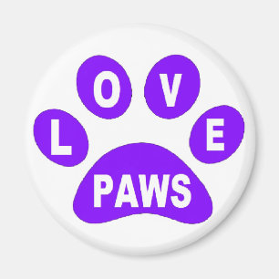 Magnet Love Paws on Paws Paars