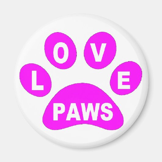 Magnet Love Paws on Paws Pink (Voorkant)