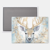 Magnet Majestic Kersthert in blauw (Voorkant / Achterkant)