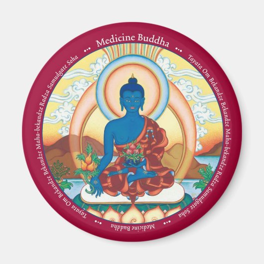 MAGNET Medicine Buddha - met mantra (Voorkant)