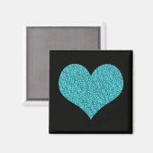 Magnet met blauw textuurhart (Voorkant / Achterkant)