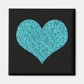 Magnet met blauw textuurhart (Voorkant)