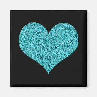 Magnet met blauw textuurhart