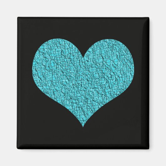 Magnet met blauw textuurhart (Voorkant)