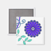 Magnet met bloemenkunst (Voorkant / Achterkant)