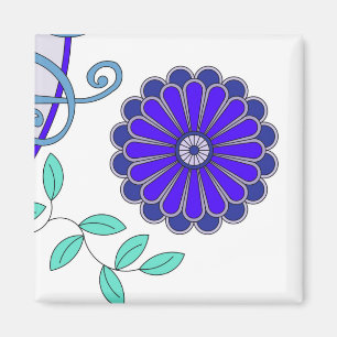 Magnet met bloemenkunst
