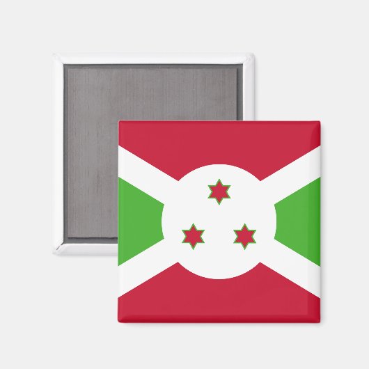 Magnet met de vlag van Burundi (Voorkant / Achterkant)