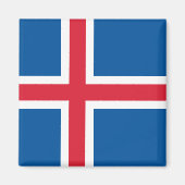 Magnet met de vlag van IJsland (Voorkant)