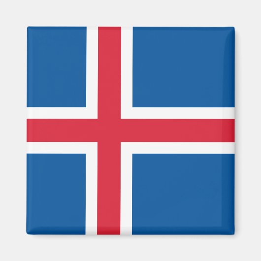 Magnet met de vlag van IJsland (Voorkant)