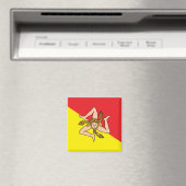 Magnet met de vlag van Sicilië, Italië (Insitu (Vaatwasser))