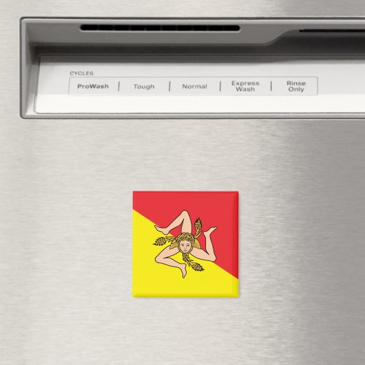 Magnet met de vlag van Sicilië, Italië (Insitu (Vaatwasser))