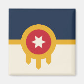 Magnet met de vlag van Tulsa, Oklahoma (Voorkant)