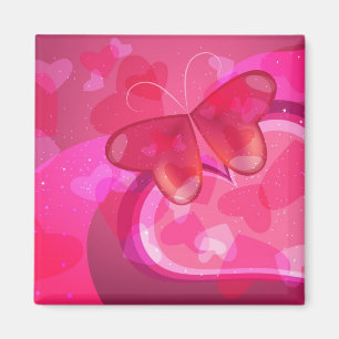 Magnet met decoratieve valentijn-vlinder