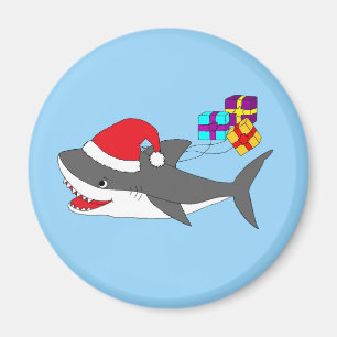 Magnet met een schattige feestelijke haai