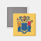 Magnet met Flag of New Jersey State, VS (Voorkant / Achterkant)