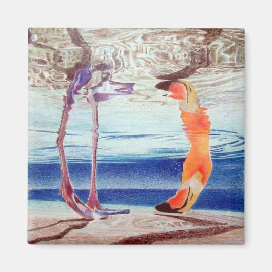 MAGNET MET FLAMINGO (Voorkant)