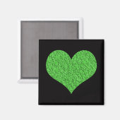 Magnet met groen textuurhart (Voorkant / Achterkant)