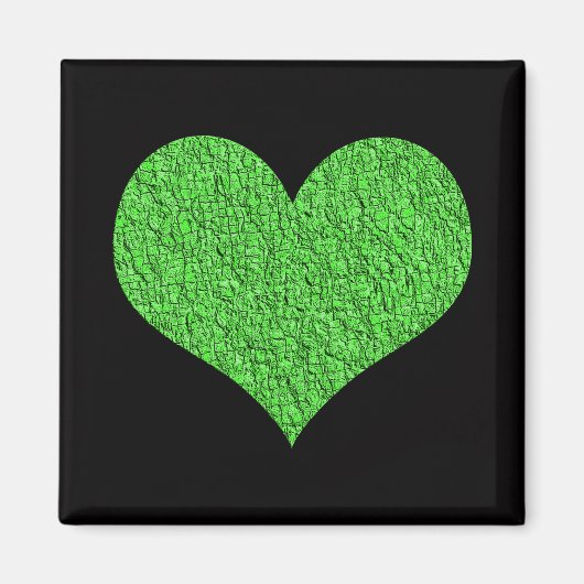 Magnet met groen textuurhart (Voorkant)