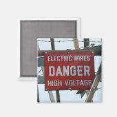 Magnet met hoogspanningsgevaar (Voorkant / Achterkant)