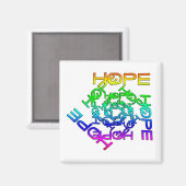 Magnet met hoop geschreven in Multicolor (Voorkant / Achterkant)