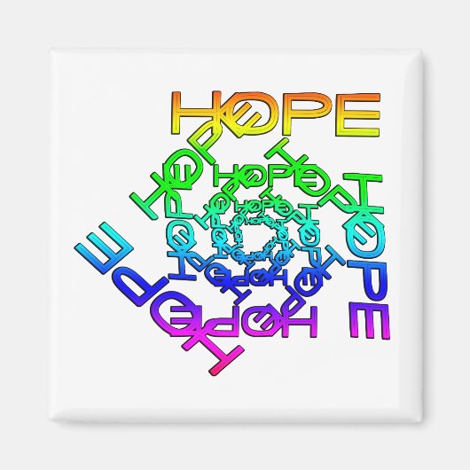 Magnet met hoop geschreven in Multicolor (Voorkant)