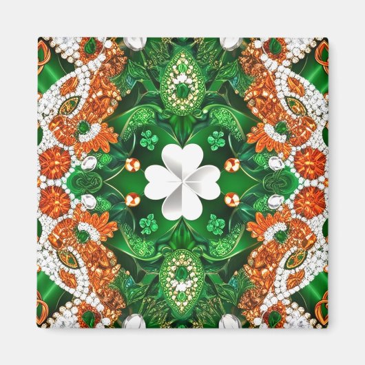 Magnet met Ierland Kleuren Design (Voorkant)