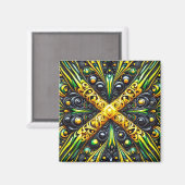 Magnet met Jamaicaanse kleuren Design (Voorkant / Achterkant)