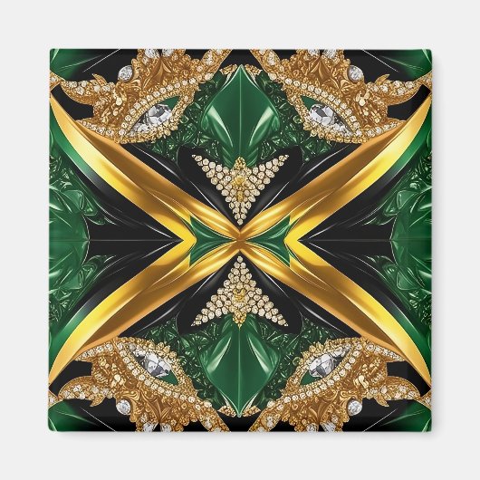 Magnet met Jamaicaanse kleuren Design (Voorkant)