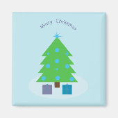 Magnet met kerstboom en cadeaus (Voorkant)