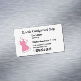 Magnet met logo voor consignatie winkel zakelijke  magnetisch visitekaartje