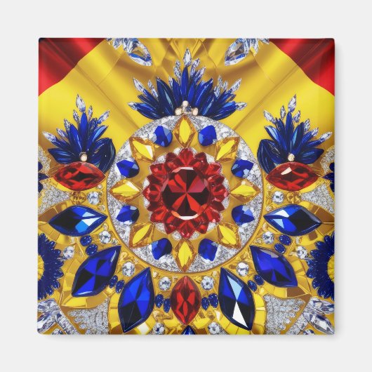 Magnet met Roemeense kleuren Design (Voorkant)