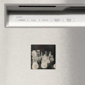 Magnet met schaakvol afbeelding. Zwarte achtergron (Insitu (Vaatwasser))