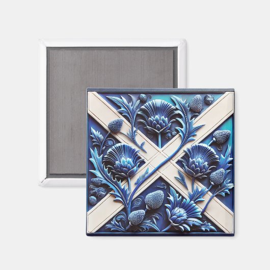 Magnet met Scottish Thistles Design (Voorkant / Achterkant)