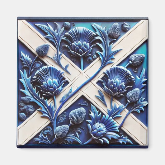 Magnet met Scottish Thistles Design (Voorkant)