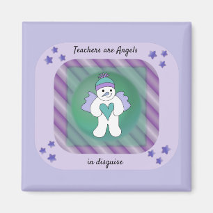 Magnet met sneeuwengel-uitdrukking voor leraren