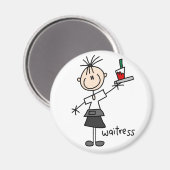 Magnet met Stick Figure serveerster (Voorkant / Achterkant)