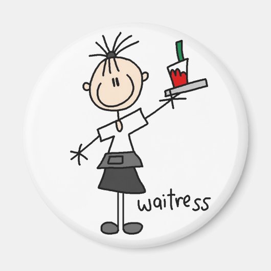 Magnet met Stick Figure serveerster (Voorkant)