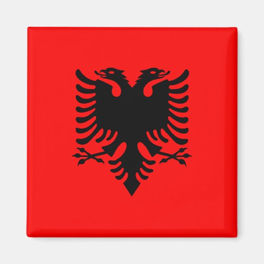 Magnet met vlag van Albanië (Flamuri i Shqipërisë) (Voorkant)