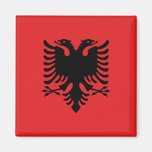 Magnet met vlag van Albanië (Flamuri i Shqipërisë) (Voorkant)
