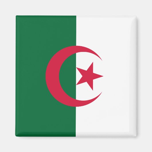 Magnet met vlag van Algerije (Voorkant)