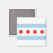 Magnet met vlag van Chicago, Illinois State - VS (Voorkant / Achterkant)