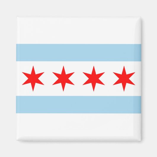 Magnet met vlag van Chicago, Illinois State - VS (Voorkant)