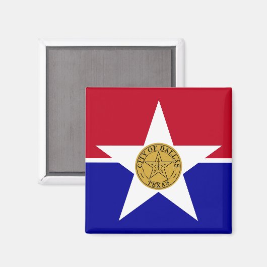 Magnet met vlag van Dallas, Texas, VS (Voorkant / Achterkant)