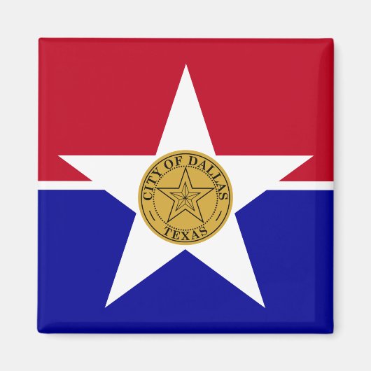 Magnet met vlag van Dallas, Texas, VS (Voorkant)