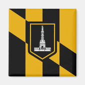Magnet met vlag van de Baltimore, Maryland, VS (Voorkant)