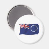 Magnet met vlag van de Cookeilanden (Voorkant / Achterkant)