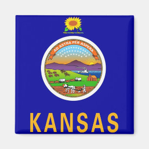 Magnet met vlag van de staat Kansas - VS