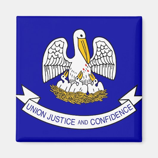 Magnet met vlag van de staat Louisiana - VS (Voorkant)