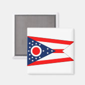 Magnet met vlag van de staat Ohio - VS (Voorkant / Achterkant)